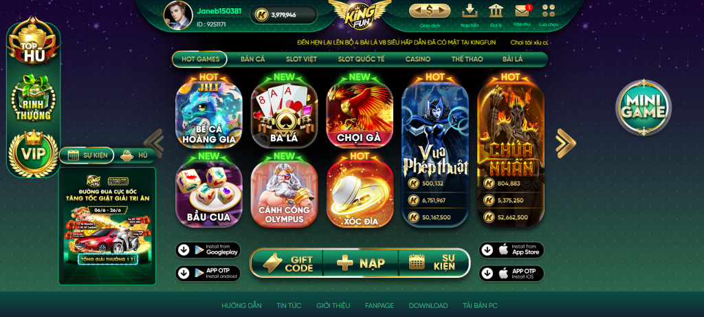 Kingfun là cổng game bài đổi thưởng số 1 trên thị trường Việt hiện nay