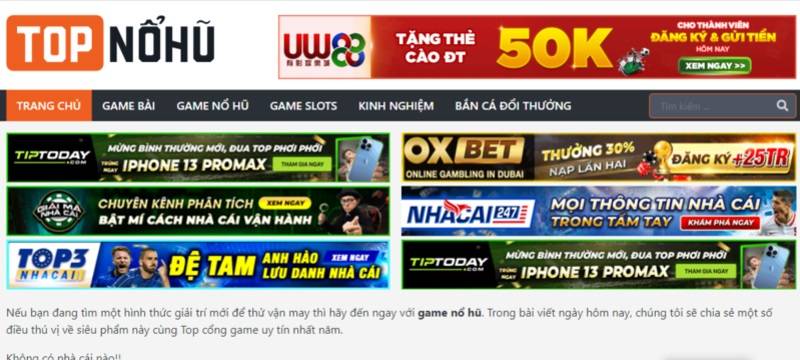 Topnohu.com - website review nhà cái uy tín nhất Việt Nam